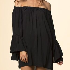 NWOT Elan Off-Shoulder Tunic / Mini Dress / Black -  L/OS